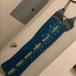 Long turquoise maxi dress
